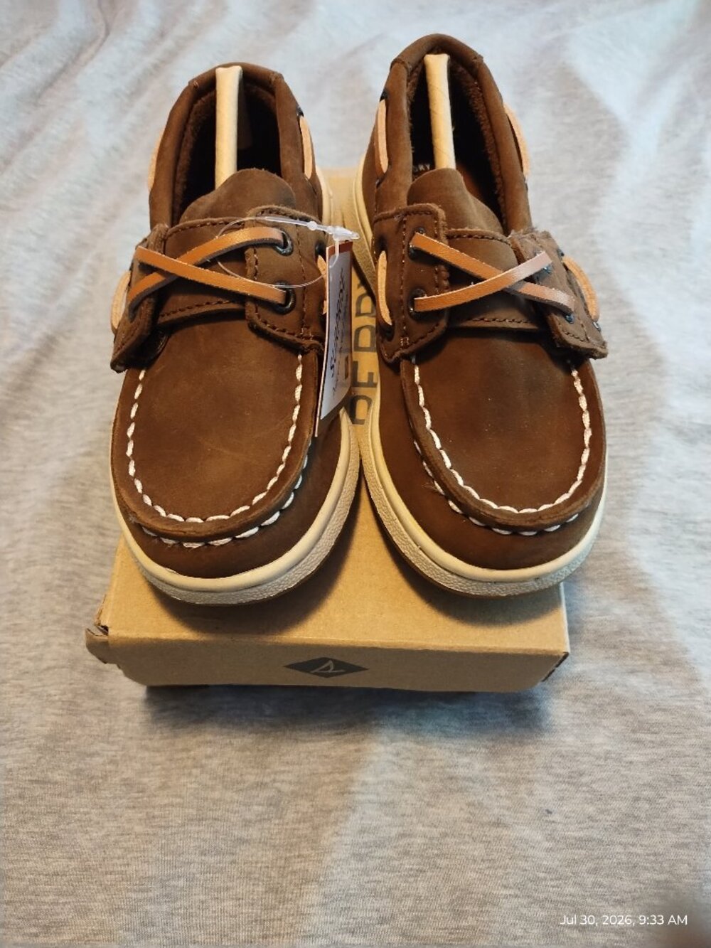 Sperry Boys Cup II Boat Shoes Brown Toddler Size 8.5 M